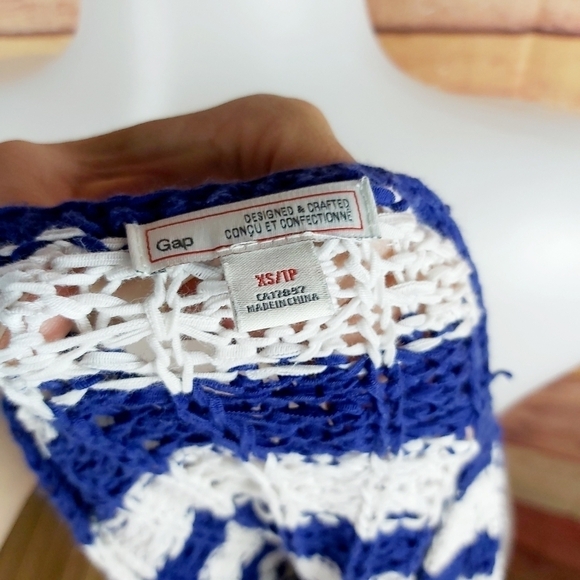 Gap crochet bright cobalt stripes sweater - Picture 6 of 8